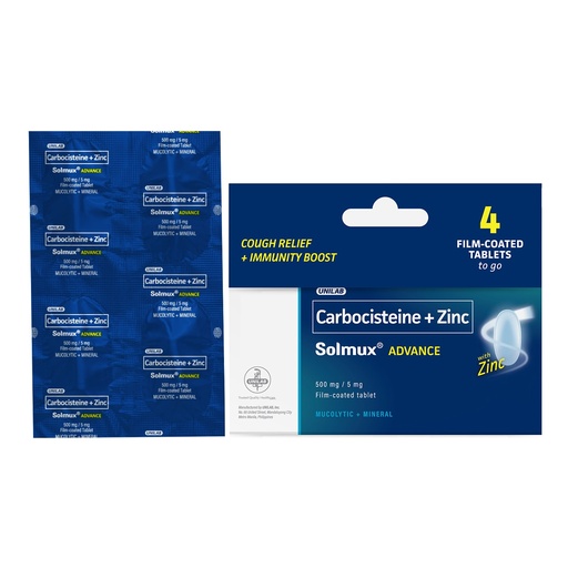 [OTC-T10254-RESP-CAT00064] Solmux Advance + Zinc (Carbocisteine, Zinc) 5+1 pack
