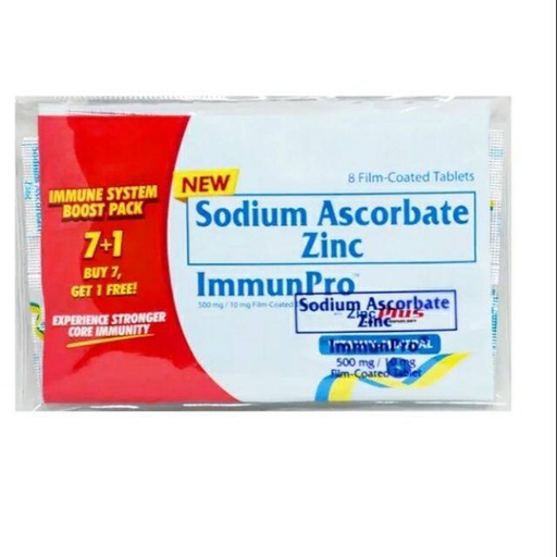 [PROMO-T10001-VITF-CAT00003] ImmunPro (Sodium ascorbate + Zinc) tablet  7+1 pack