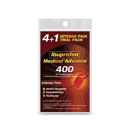 [OTC-T10169-PAIN-CAT00086] Medicol (ibuprofen) 400mg tablet  4+1