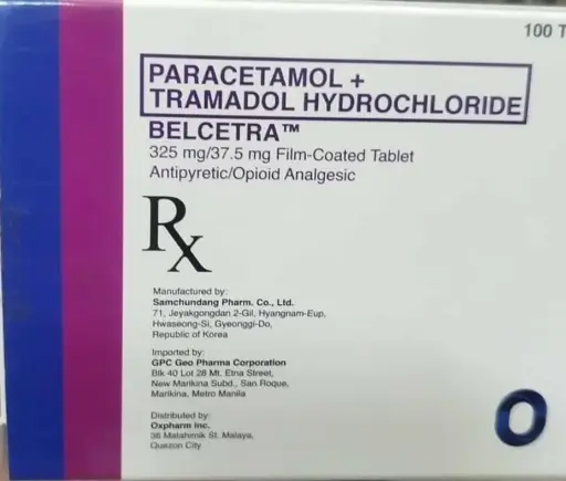 [RX-T11189-PAIN-CAT00232] Belcetra (paracetamol + tramadol hydrochloride) 325mg/37.5mg film-coated tablet 