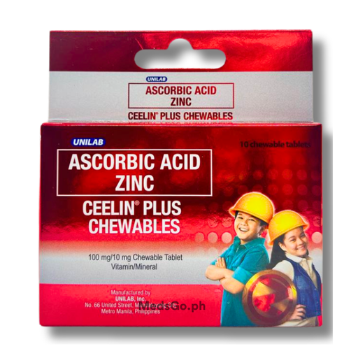 [OTC-T10457-VITF-CAT00108] Ceelin Plus (Ascorbic Acid/Zinc) 10mg/10mg Tablet, Pack of 10