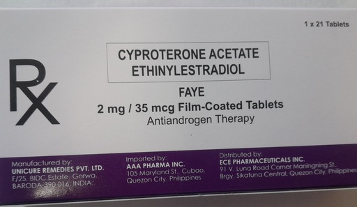 [RX-T10959-GUT-CAT00040] Faye (cyproterone acetate + ethinylestradiol) 2mg/35mcg pill 