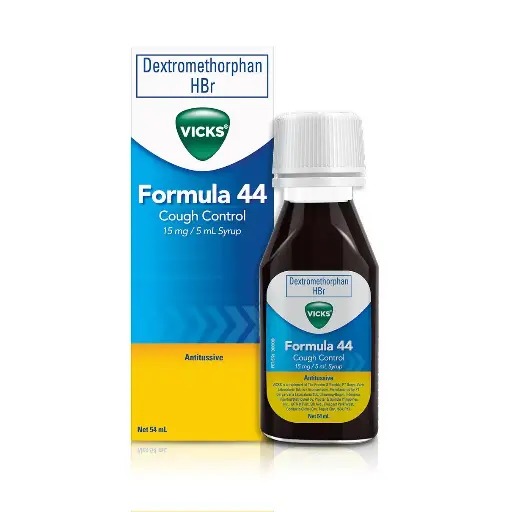 [OTC-T10251-RESP-CAT00061] Vicks Formula 44 (Dextromethorphan HBr) 15mg/5ml 54ml Syrup 