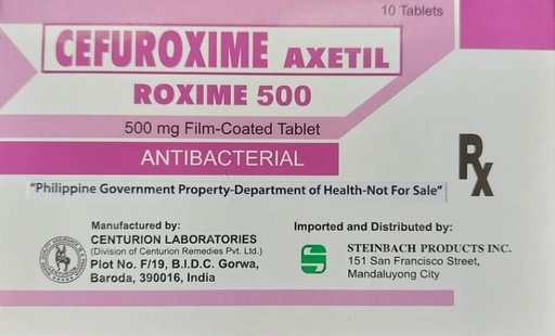 [RX-T10176-ABIO-CAT00176] Roxiprime (Cefuroxime) 500mg Tablet