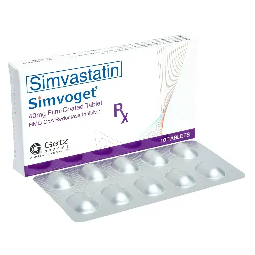 [RX-T10593-CARDI-CAT00200] Simvoget (Simvastatin) 40mg tablet 