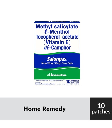 [MS-T10201-GAL-CAT00057] Salonpas Plaster (Methyl Salicylate, Menthol, and Camphor) 10's 