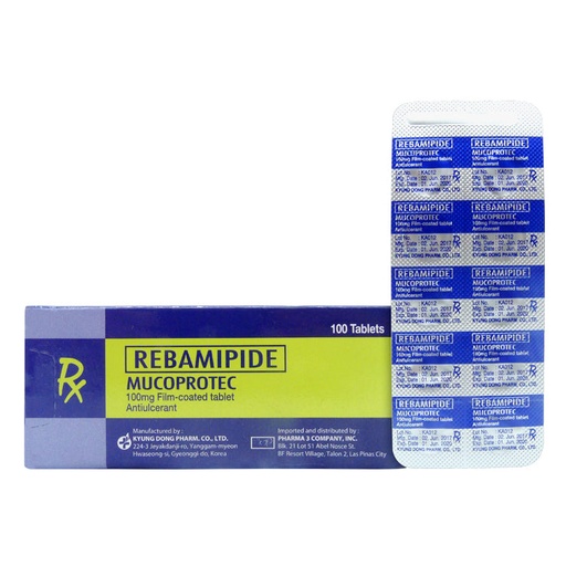 [RX-T10926-GIT-CAT00164] Mucoprotec (Rebamipide) 100mg Film-coated Tablet 