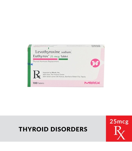[RX-T10992-GUT-CAT00073] Euthyrox (Levothyroxine) 25mcg tablet