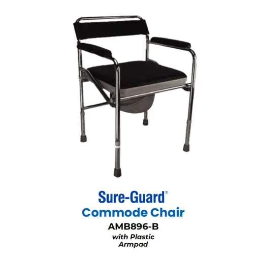 [MS-T10625-ASDEV-CAT00081] Sureguard Commode Chair w/out Wheels (Plastic Armpad) AMB896-B