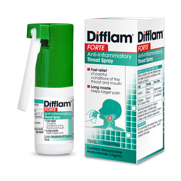Difflam (benzydamine) throat spray 3mg/mL 15mL Throat Spray | Shield ...
