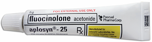 [RX-T11470-STOP-CAT00052] Aplosyn-25 (Fluocinolone) 5g ointment 
