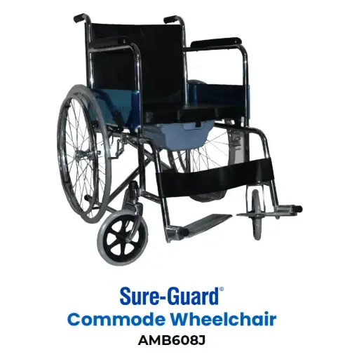 [MS-T10660-ASDEV-CAT00092] Sure-Guard COMMODE WHEELCHAIR (AMB608J, Seat: U-Shape)