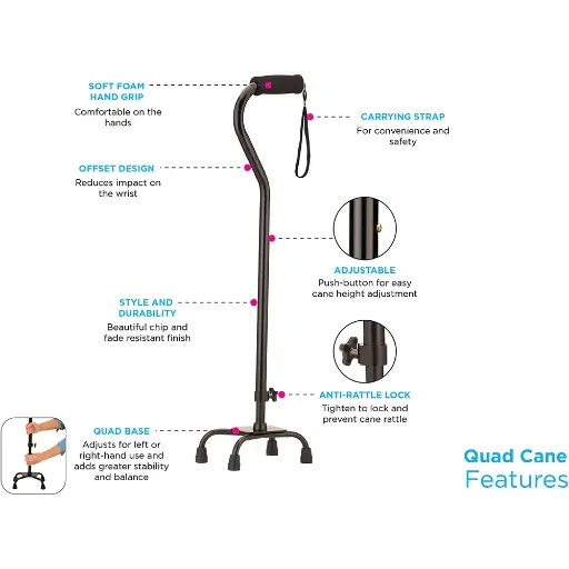 [MS-T10690-ASDEV-CAT00100] Sure-Guard quad cane AMB932-gold