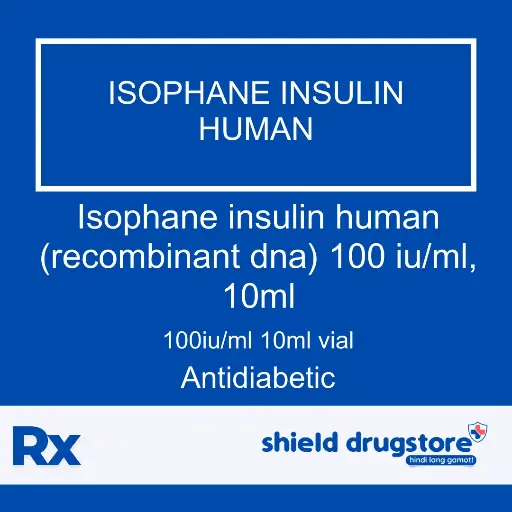 [GEN000164] GN-ISOPHANE INSULIN HUMAN (RECOMBINANT DNA) 100 IU/ML, 10ML (INSUGET N)