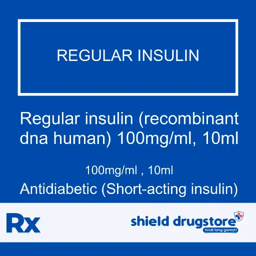 [GEN000256] GN-REGULAR INSULIN (RECOMBINANT DNA HUMAN) 100MG/ML, 10ML 