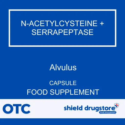 [OTC-T10838-VITF-CAT00440] Alvulus (N-Acetylcysteine + Serrapeptase) Food Supplement Capsule
