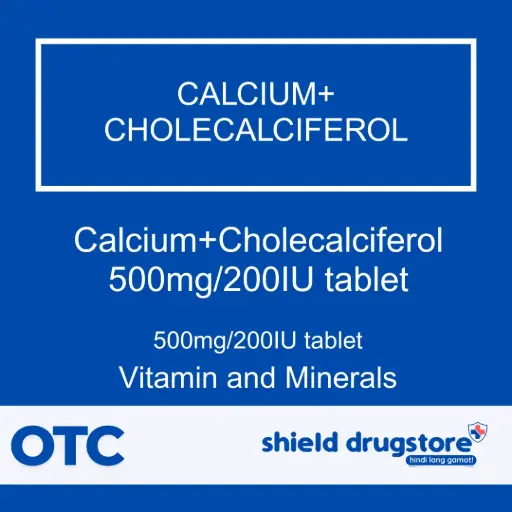 [GEN000377] GN-CALCIUM+CHOLECALCIFEROL 500MG/200IU TAB