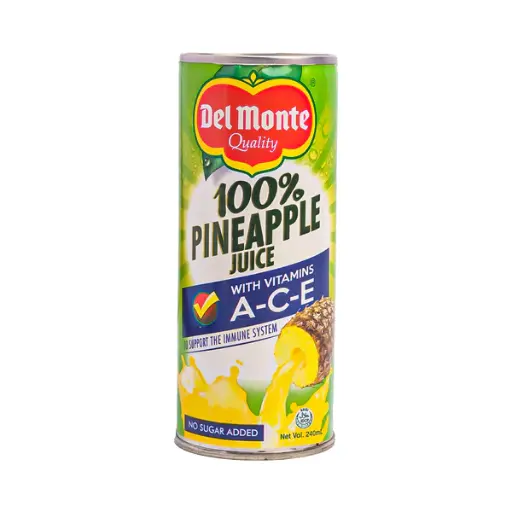 [GR-T11185-BEV-CAT00099] Del Monte 100% pineapple juice with vitamins ACE 220ml 