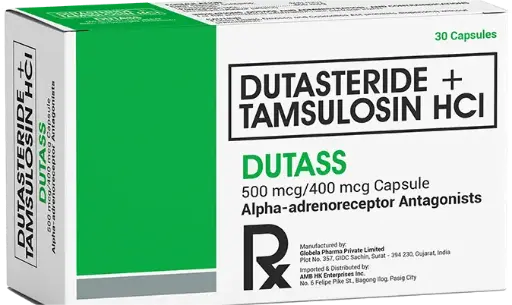 [RX-T11657-GUT-CAT00099] Dutass (dutasteride + tamsulosin hydrochloride) 500mcg/400mcg capsule 